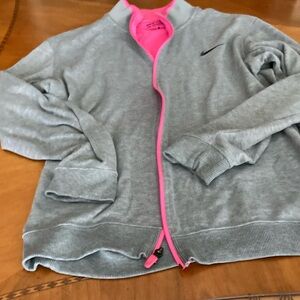 Nike Gray Pink Casual Zip-Up Jacket
